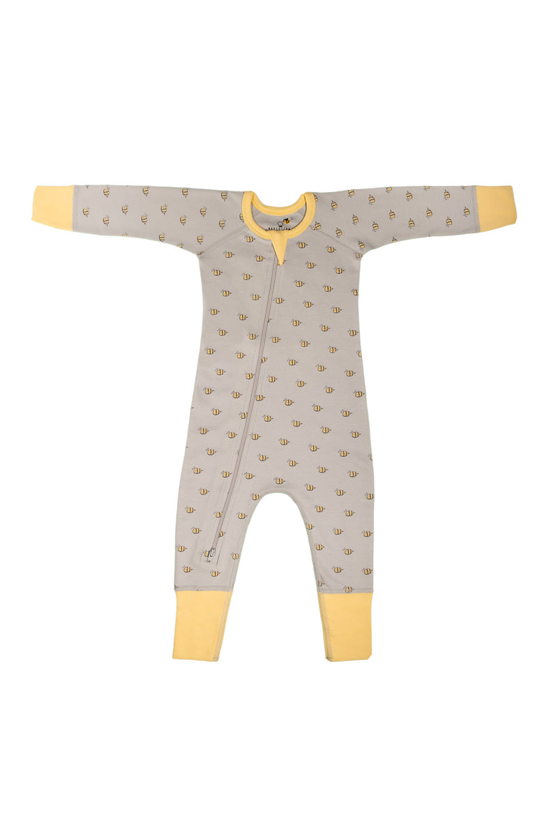 Preemie Baby Unisex Organic 4 Piece Set w/Two-Way Zip Romper